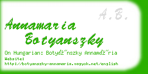 annamaria botyanszky business card